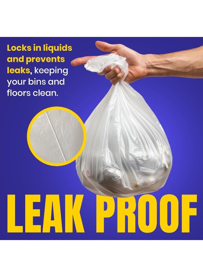 Silver Pot 5 Gallon Garbage Bags, Pack of 60 Small White Trash Bags, 54cm x 60cm, Extra Strong & Leak Proof Waste Bags for Home, Office & Outdoor Use - 2 Packs of 30 - Image 2